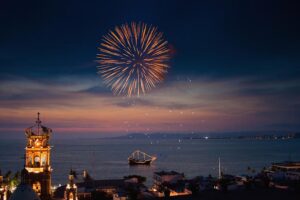 Firework at the beach.